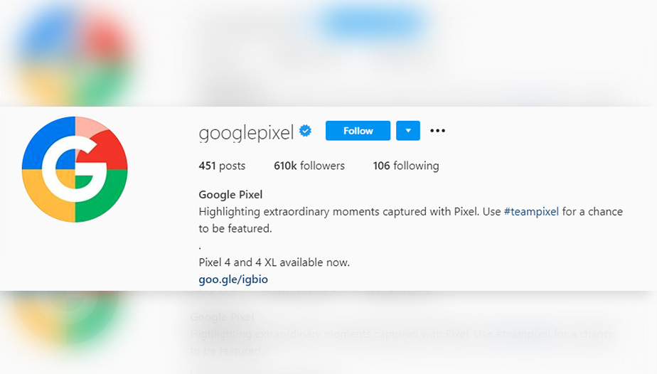 Googlepixe Instagram bio